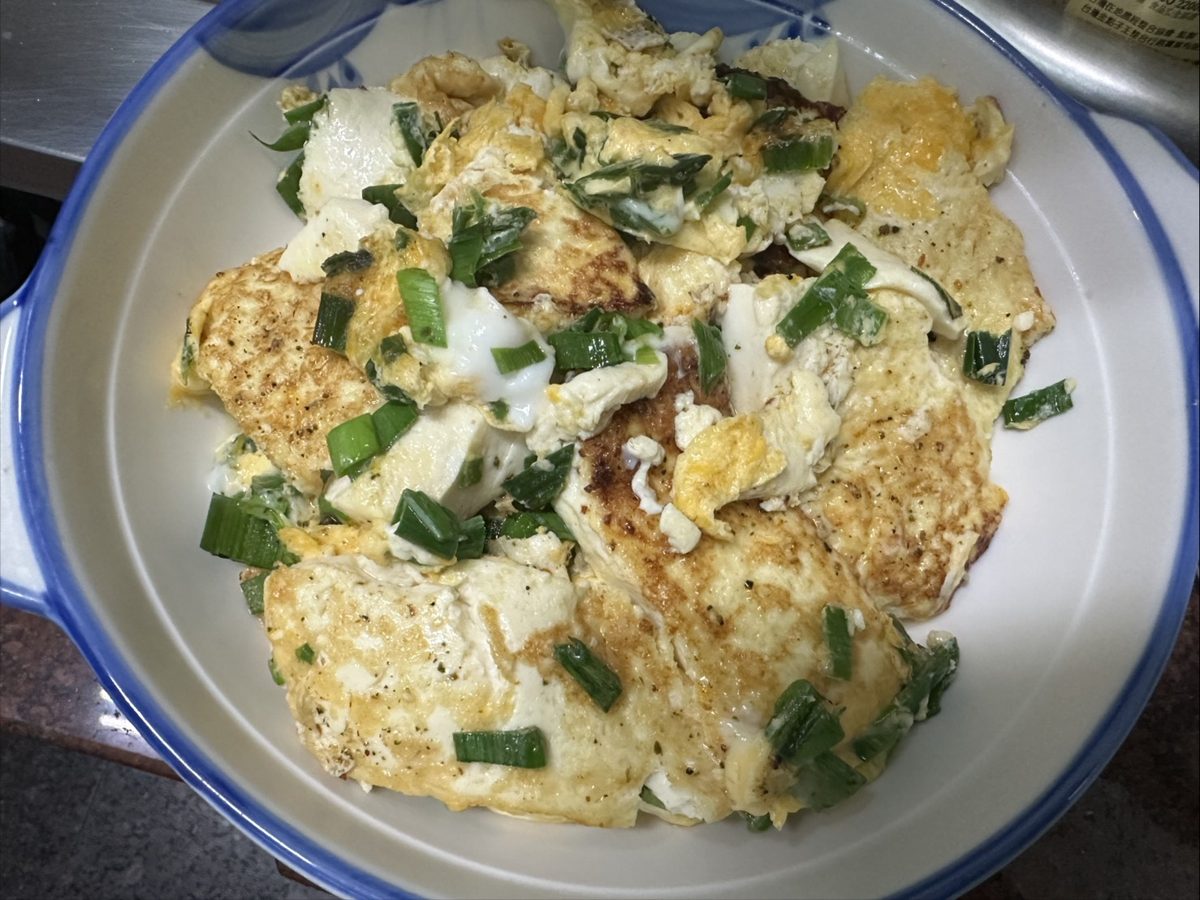 蔥花豆腐煎蛋