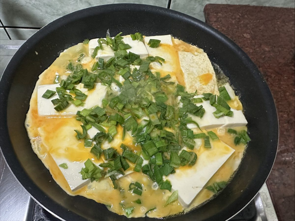 蔥花豆腐煎蛋